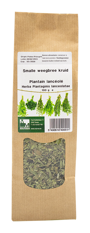 Marma Smalle weegbree kruid 100g - Plantago lanceolata