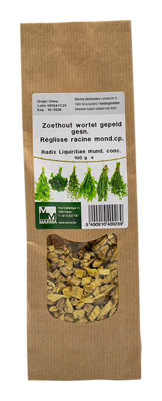 Marma Zoethoutwortel gepeld gesneden 100g - Glycyrrhiza glabra