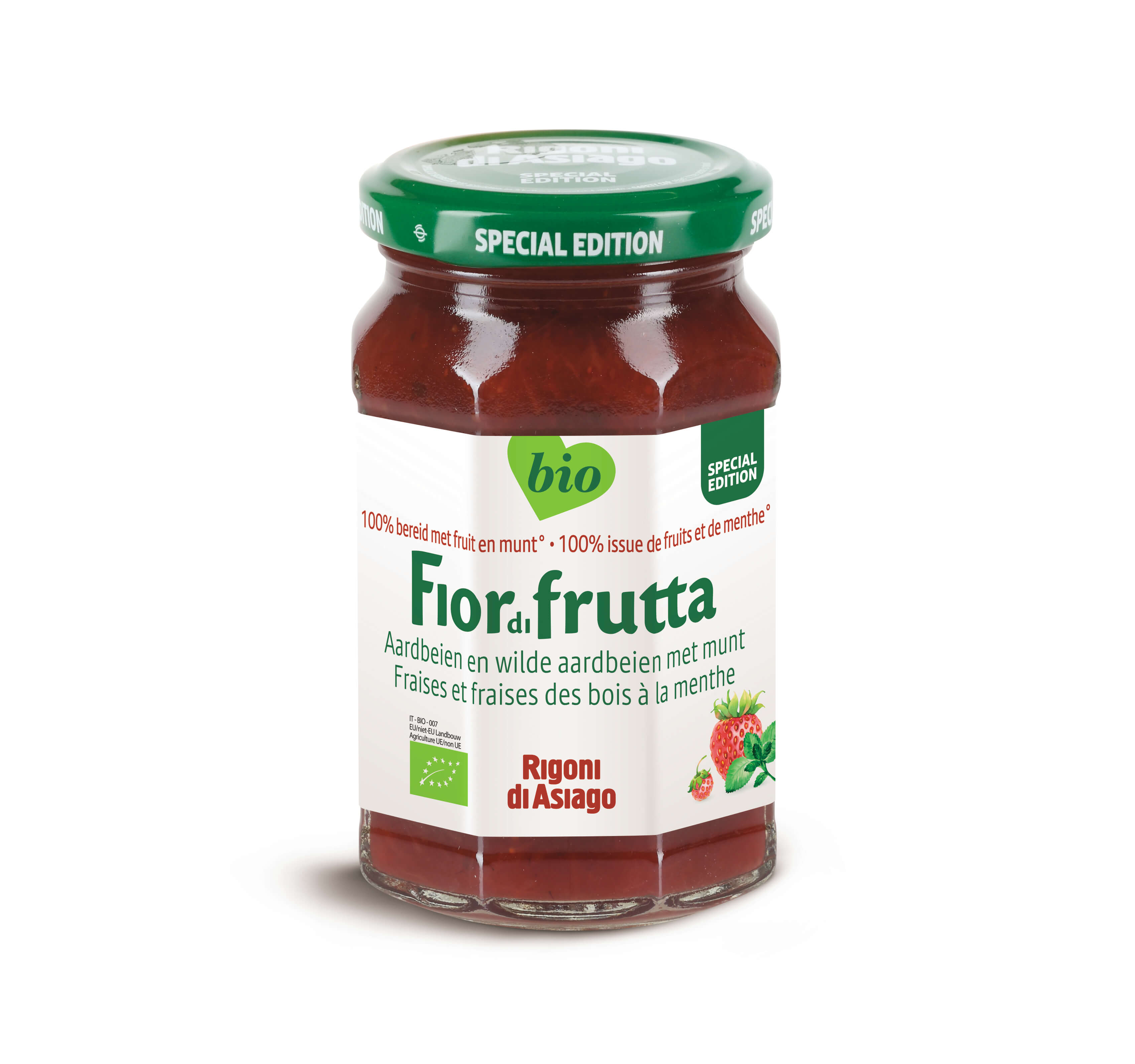 Fiordifrutta Aardbeien met munt confituur bio 250g - 9719