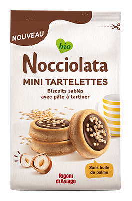 Nocciolata Tartelettes met hazelnootpasta en gepofte quinoa bio 250g
