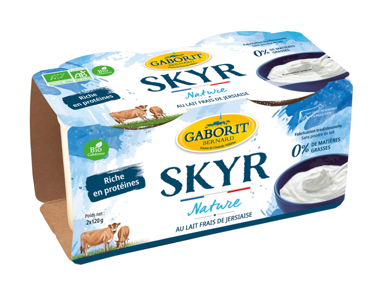 Gaborit Skyr natuur bio 2x120g