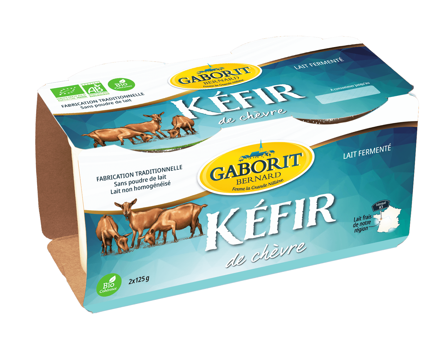 Gaborit Kefir van geitenmelk bio 2x125g