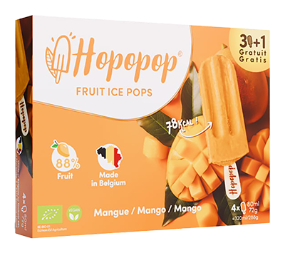 Hopopop Fruitijsje mango bio 4x80ml