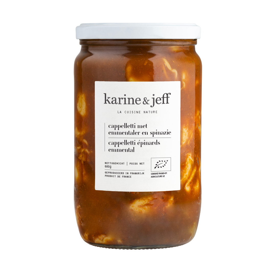 Karine & Jeff Cappelletti met emmentaler en spinazie bio 680g