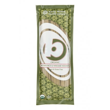 King Soba Bruine rijst wakamé noedels glutenvrij bio 250g