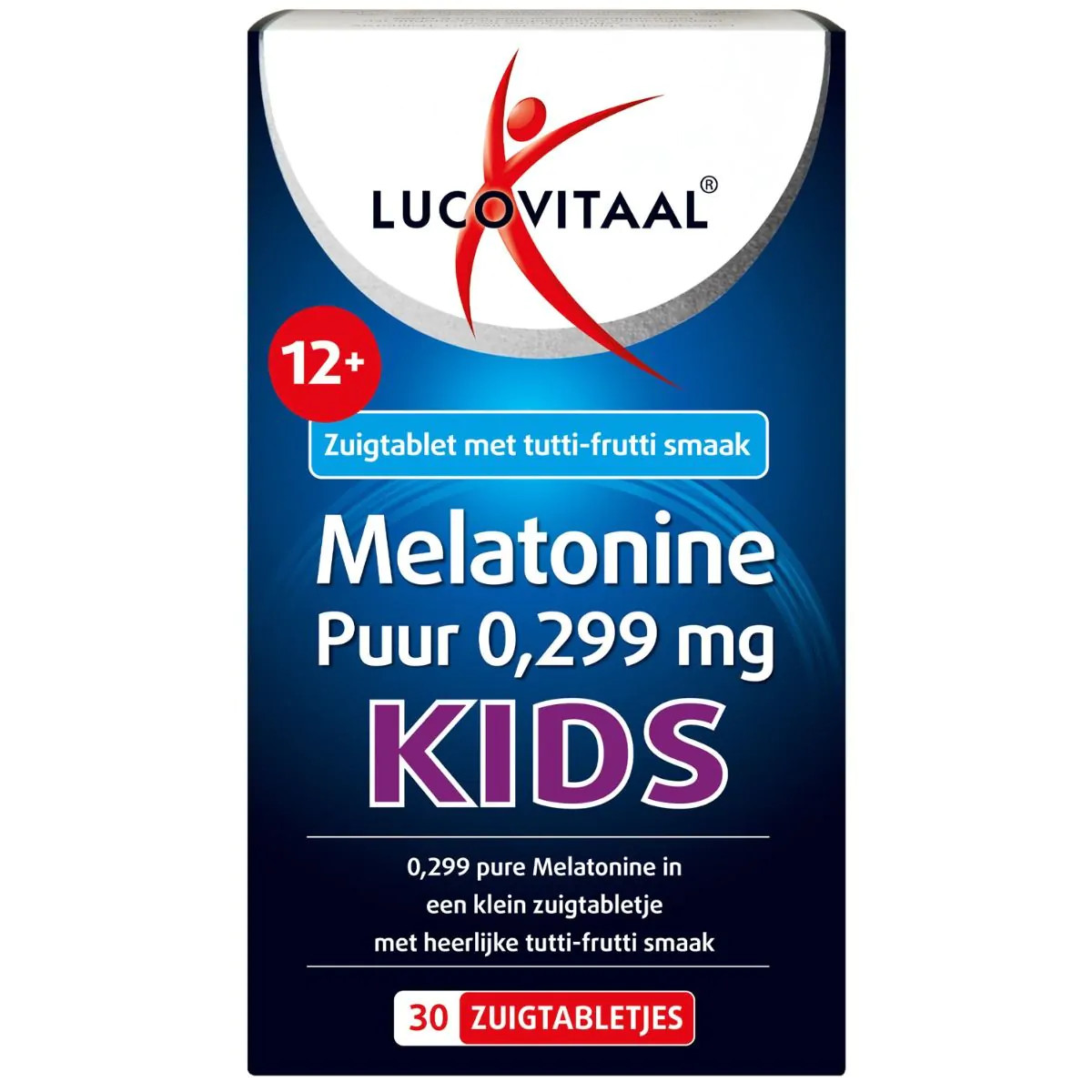 Lucovitaal Melatonine Kinderen 0,299mg met tutti-frutti smaak 30 zuigtabletten