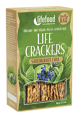 Lifefood Crackers Zuurkool crispbread glutenvrij bio & raw 90g