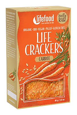 Lifefood Crackers wortel glutenvrij bio & raw 80g