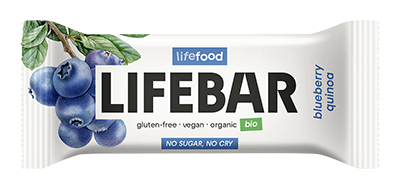 Lifefood Lifebar Bosbes quinoa glutenvrij bio & raw 40g