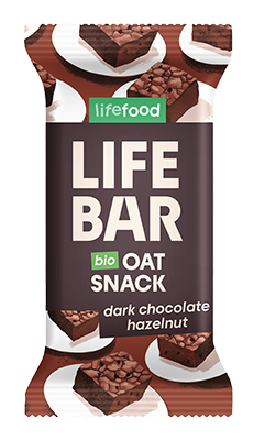 Lifefood Lifebar Oat snack dark chocolate hazelnut bio & raw 40g