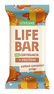 Lifefood Lifebar Oat snack proteïn salted caramel crisp bio & raw 40g