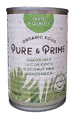 Pure & Prime Kokosmelk zonder guargom bio & glutenvrij 400ml