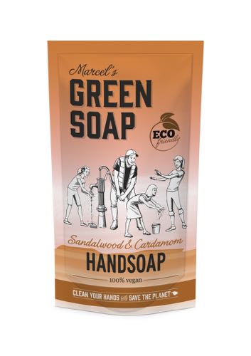 M.Green soap Handzeep refill sandelhout & kardemom 500ml