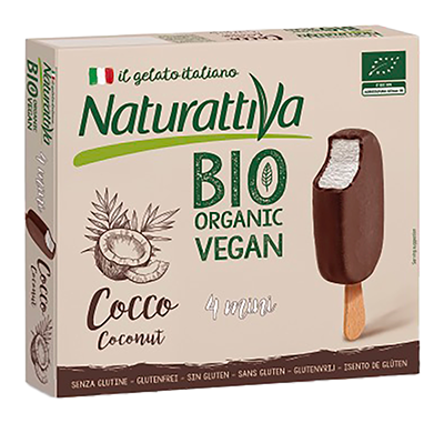 Naturattiva Kokos ijs frisko glutenvrij bio 4x50g