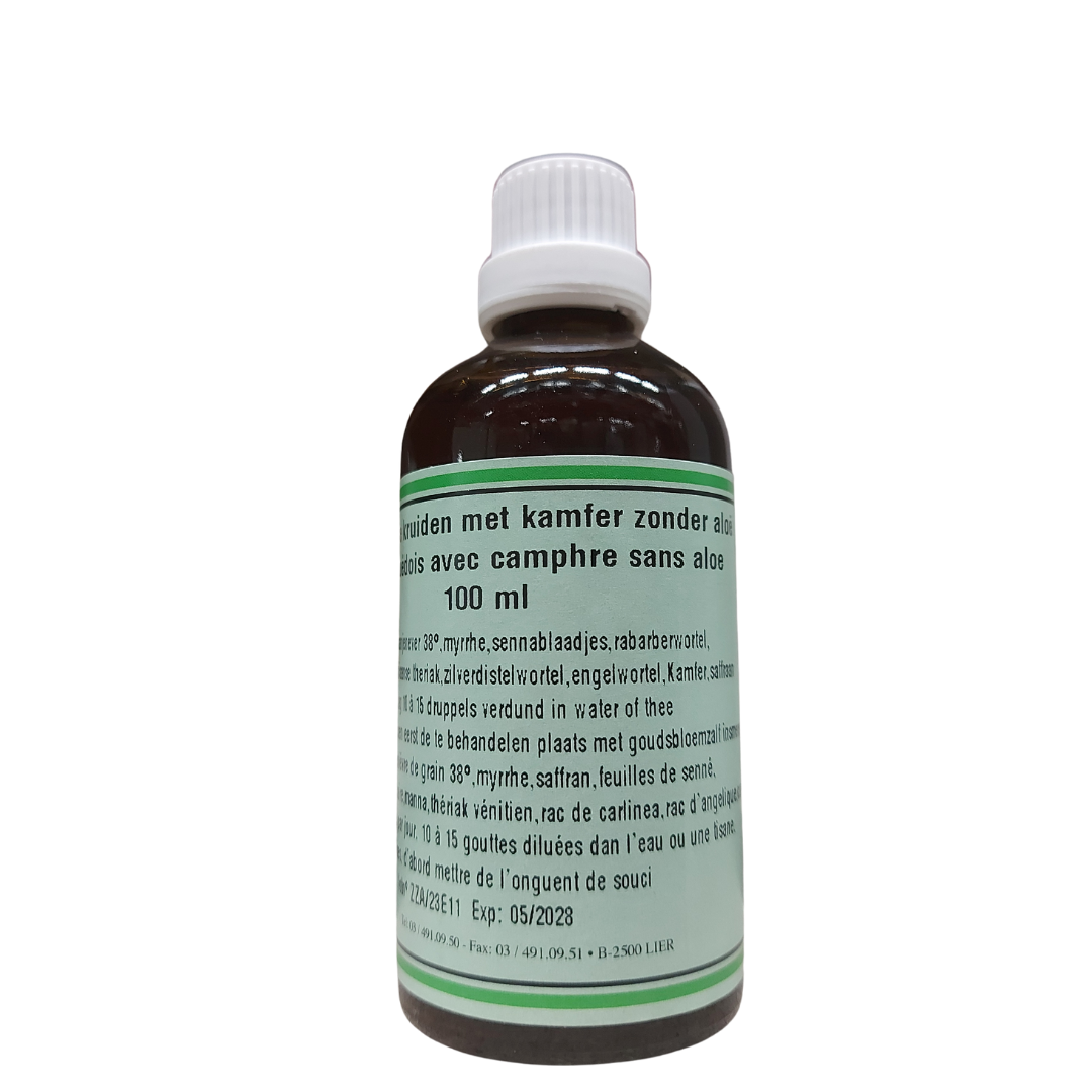 Nicolas Baele Zweedse druppels met kamfer zonder aloë 100ml