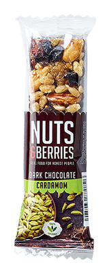 Nuts & berries Dark chocolate kardemom bio 40g