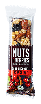 Nuts & berries Dark chocolate kers bio 40g