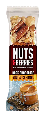 Nuts & berries Dark chocolate caramel bio 40g