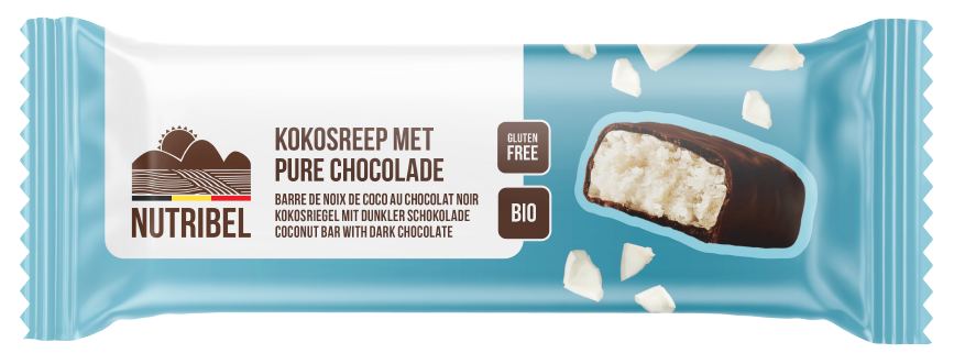Nutribel Kokosreep met pure chocolade bio 40g
