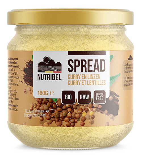 Nutribel Curry-linzen spread bio & glutenvrij 190ml