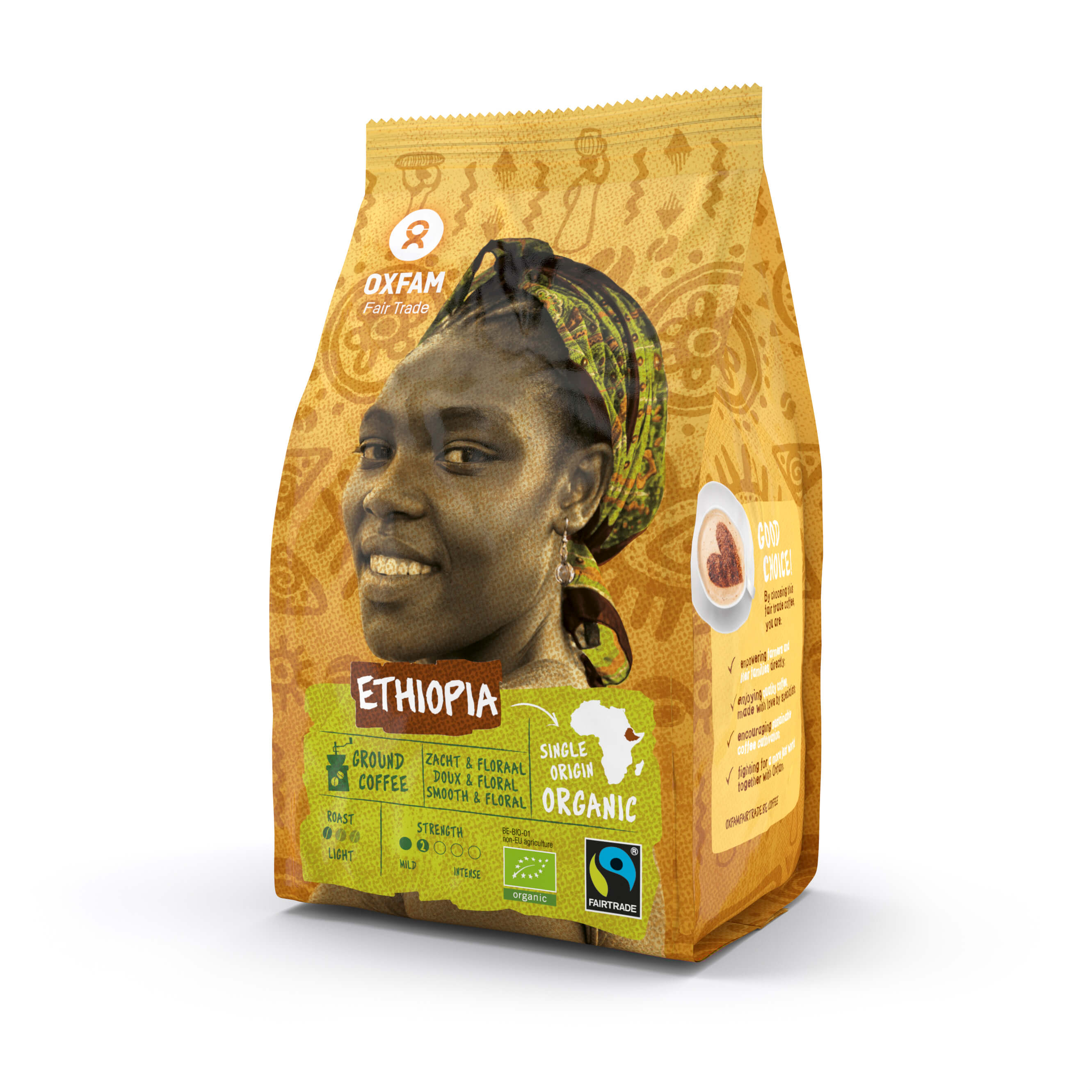 Oxfam Koffie gemalen Ethiopië bio 250g