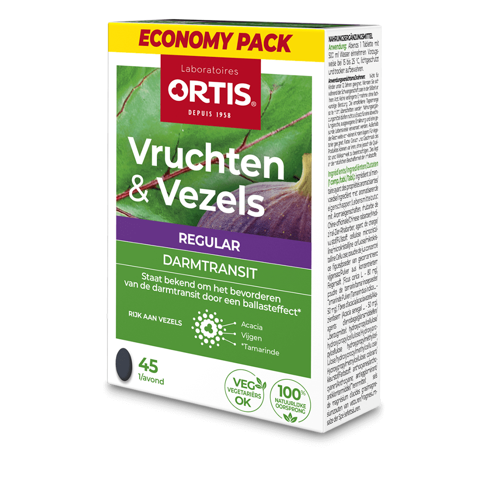 Ortis Vruchten en vezels regular 45tabletten PL33/172
