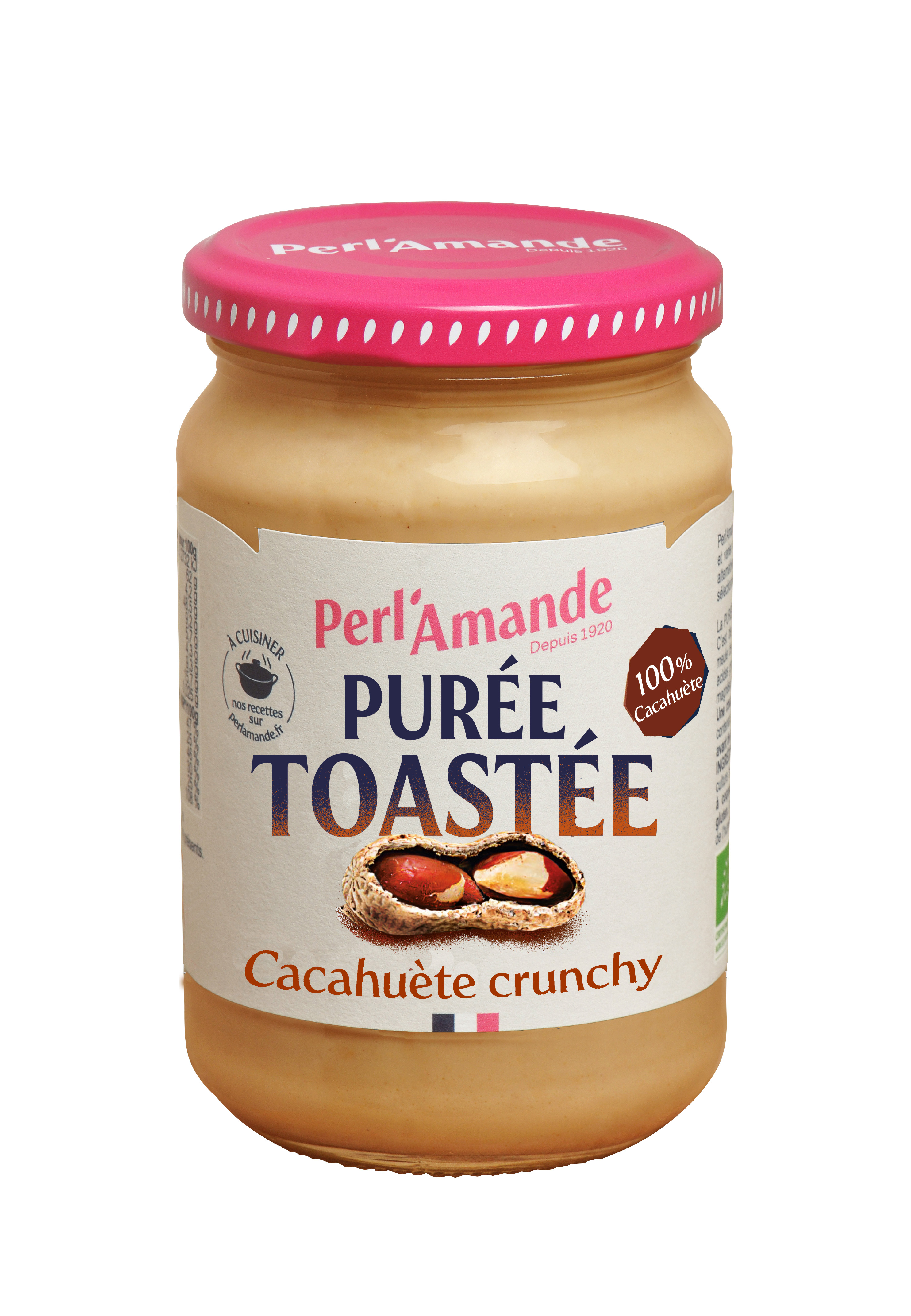 Perl'amande Pindakaas crunchy geroosterd bio 280g