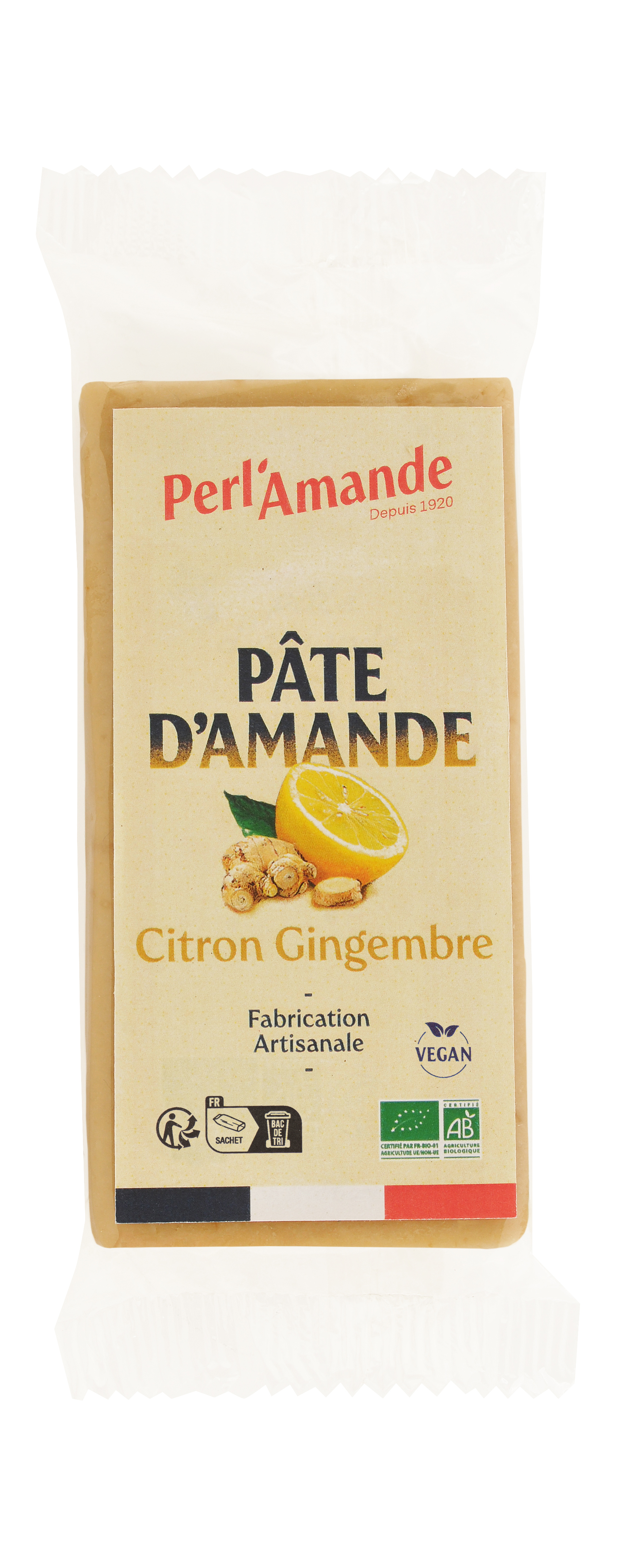 Perl'amande Amandelreep citroen gember bio 200g