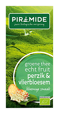 Piramide Groene thee perzik/vlier bio 20 builtjes