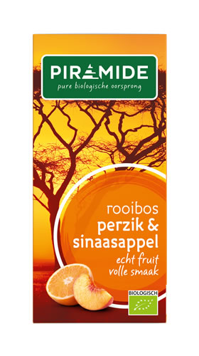 Piramide Rooibos perzik & sinaas bio 20 builtjes