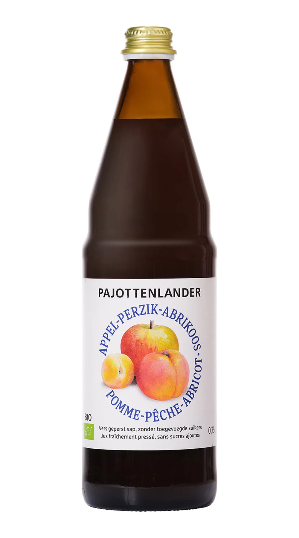 Pajottenlander Appel-perzik-abrikoossap bio 0,75L