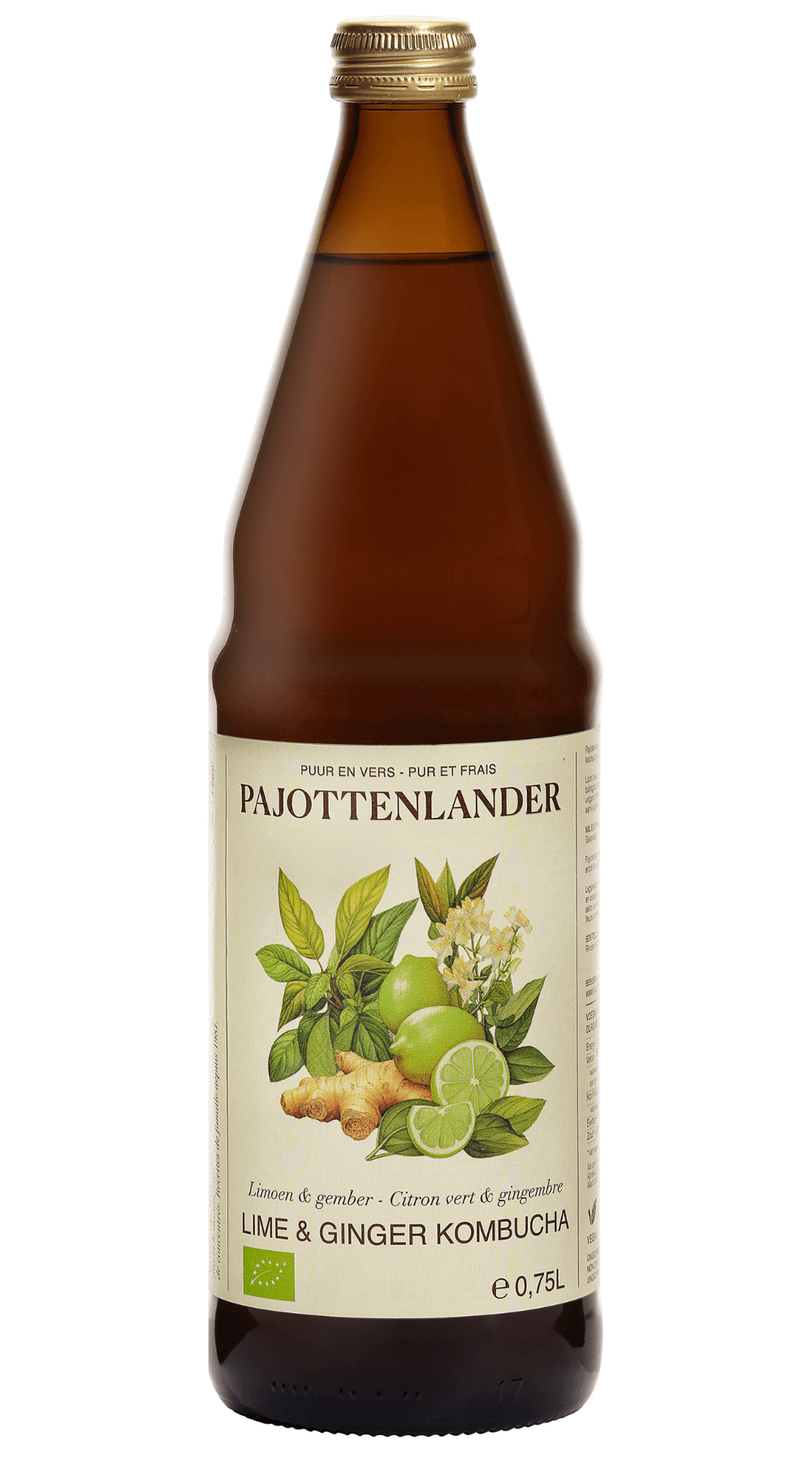 Pajottenlander Kombucha limoen gember bio 0,75L