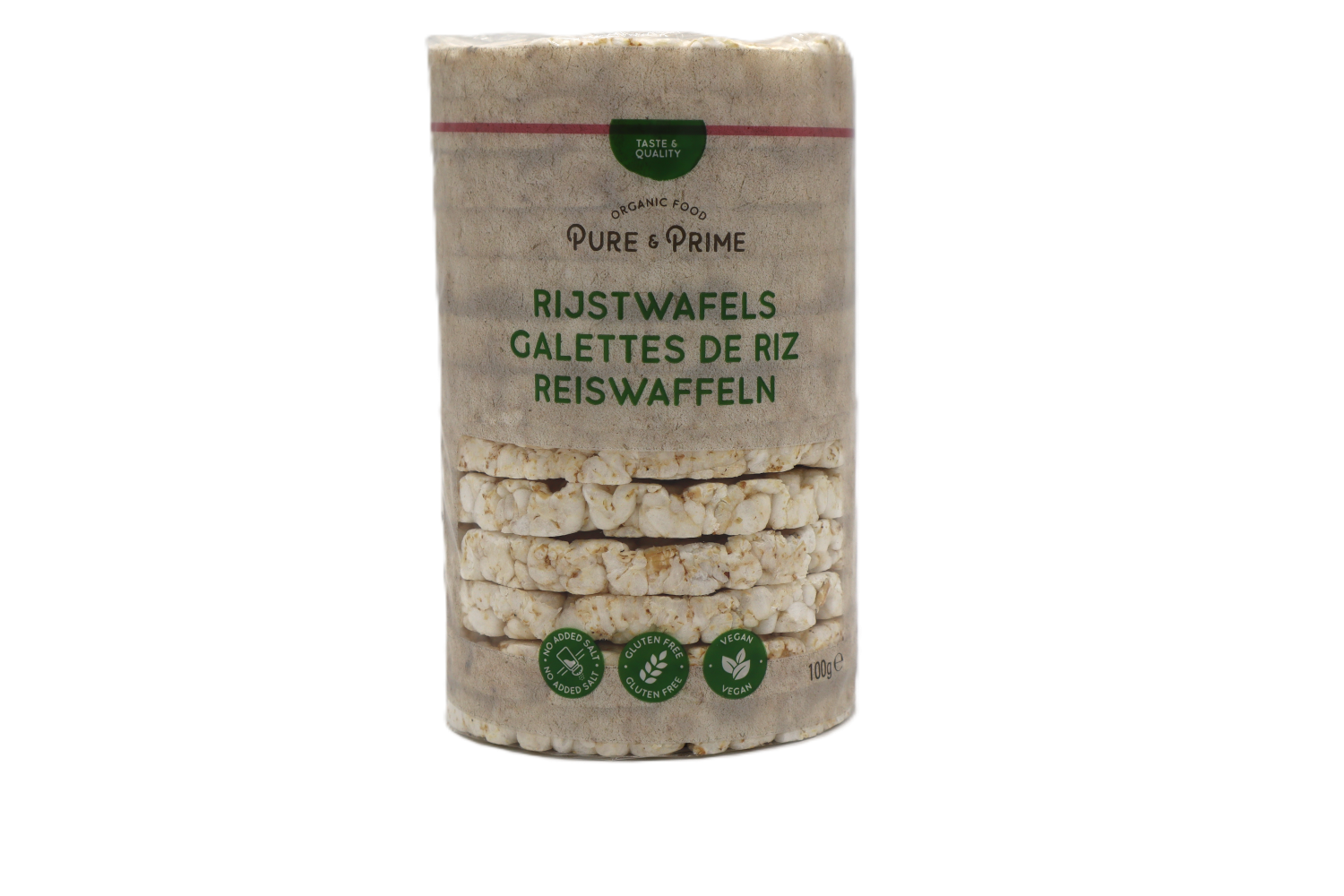Pure & Prime Rijstwafels zz bio & glutenvrij 100g