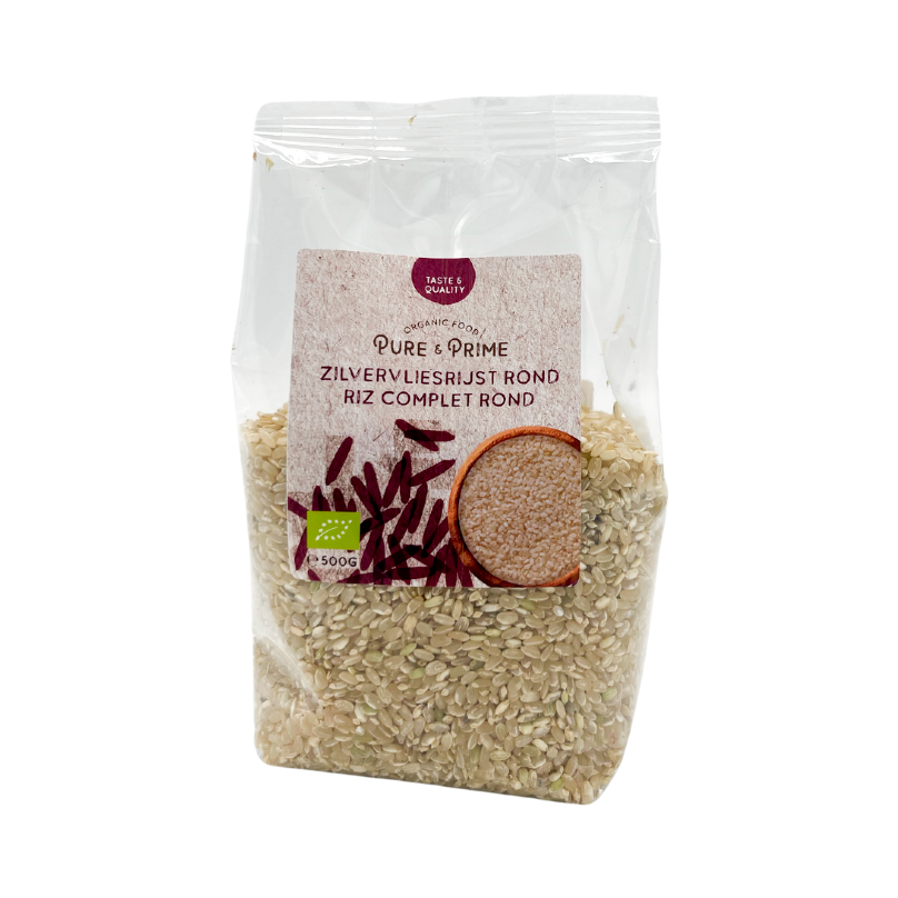 Pure & Prime Zilvervliesrijst rond bio 500g