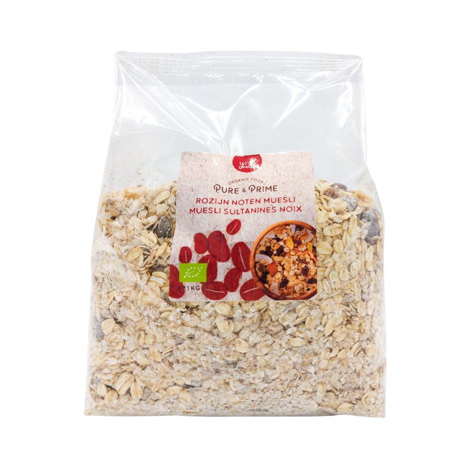 Pure & Prime Muesli rozijn noten bio 1kg