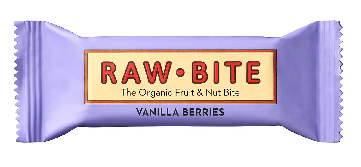 Raw Bite Energybar rode bessen/vanille bio & raw 50g
