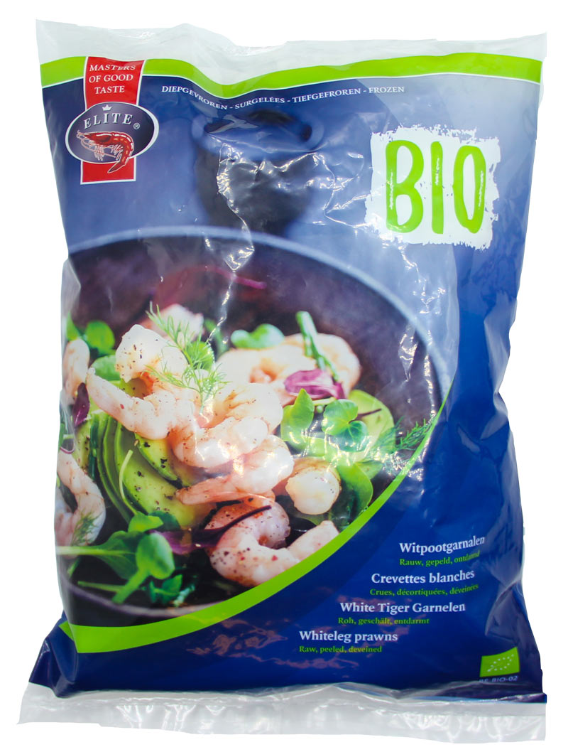 Elite Scampi Vannamei 31/40 bio 1kg/800g uitgelekt gewicht
