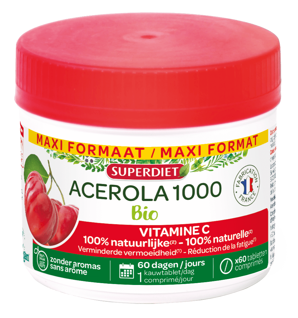Super Diet Maxi pot acerola 1000 bio 60kauwtabletten PL483/164