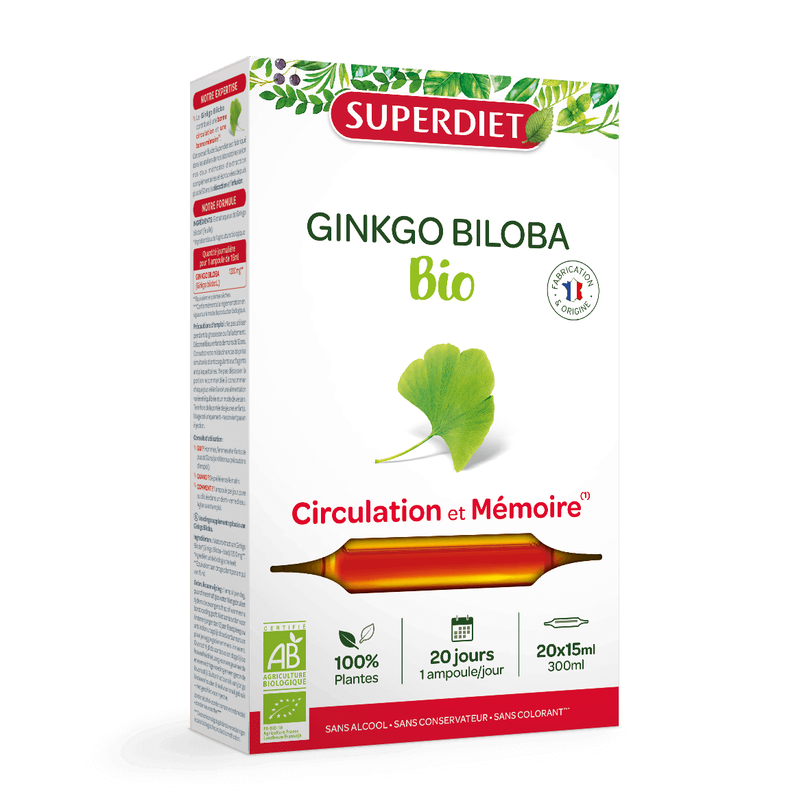 Super Diet Ginkgo biloba bio 20x15ml PL 483/50