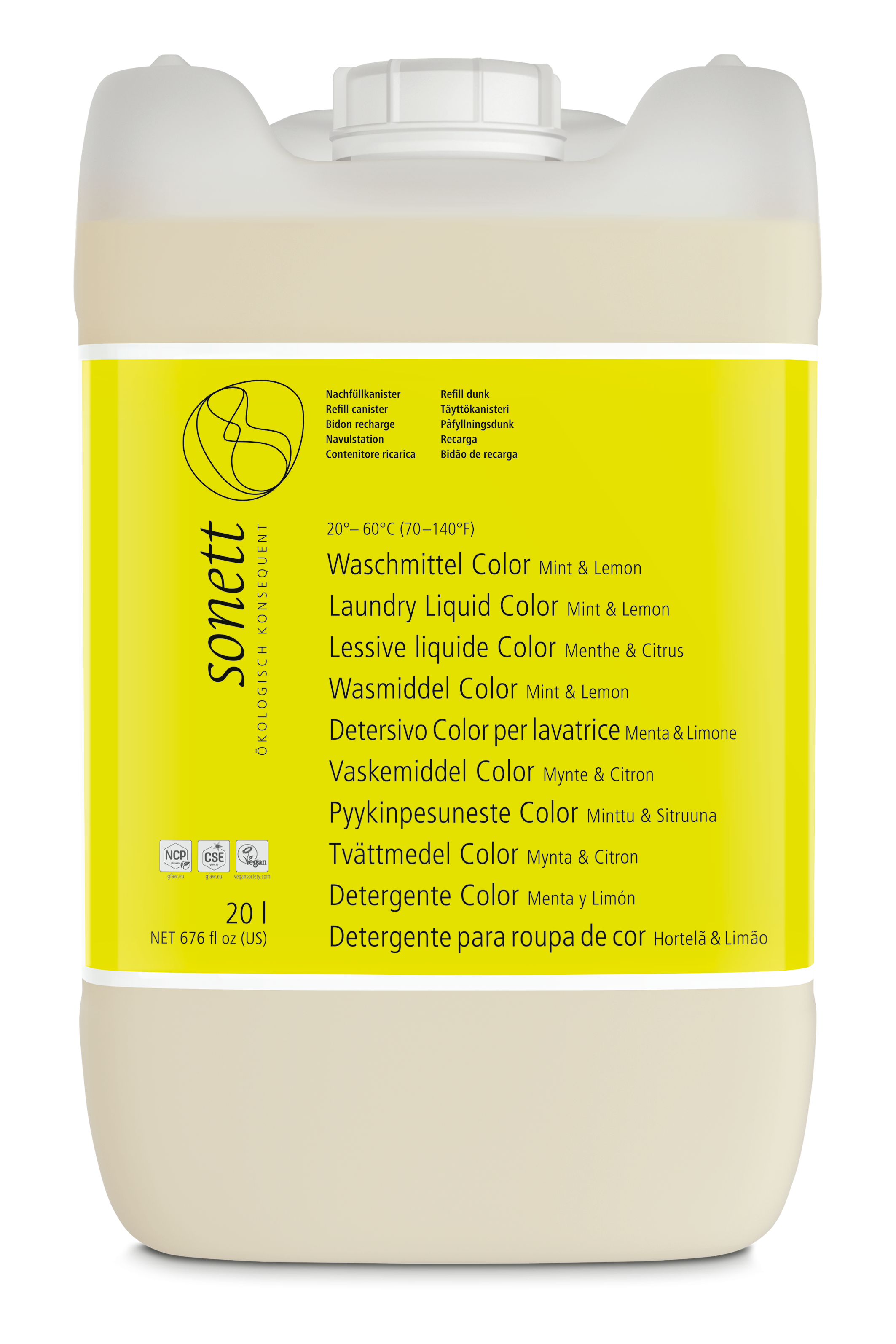 Sonett Wasmiddel color munt & citroen 20L