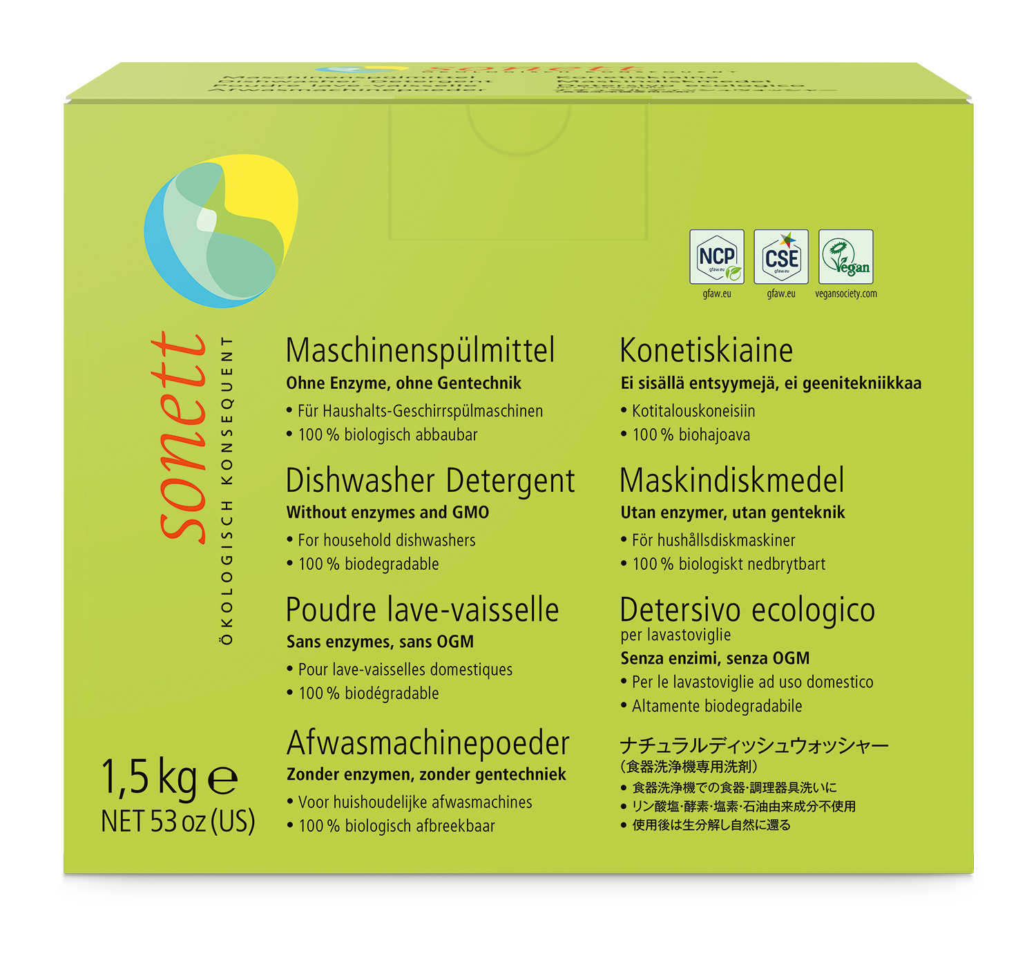 Sonett Afwasmachinepoeder 1.5kg