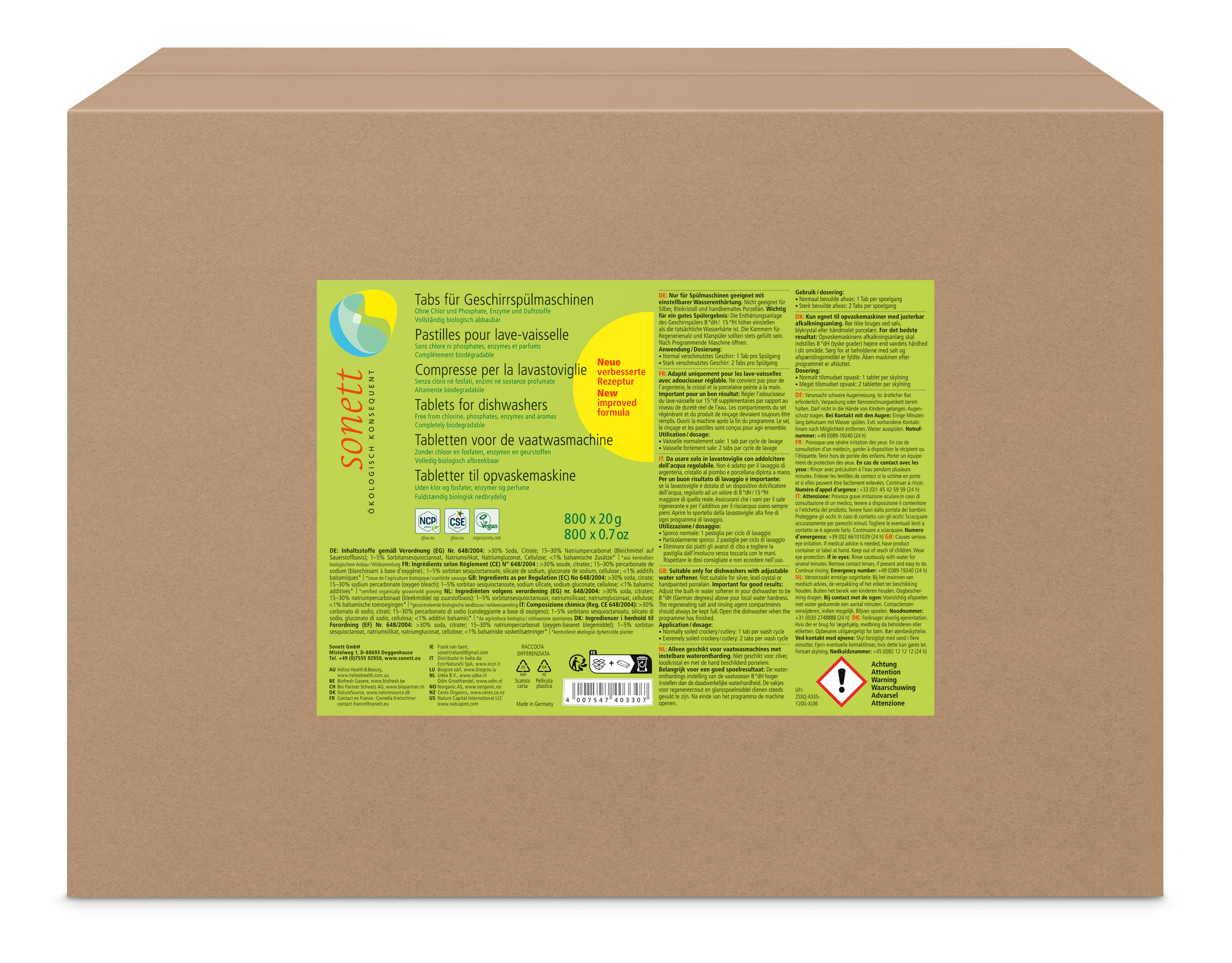 Sonett Vaatwastabletten 800x20g