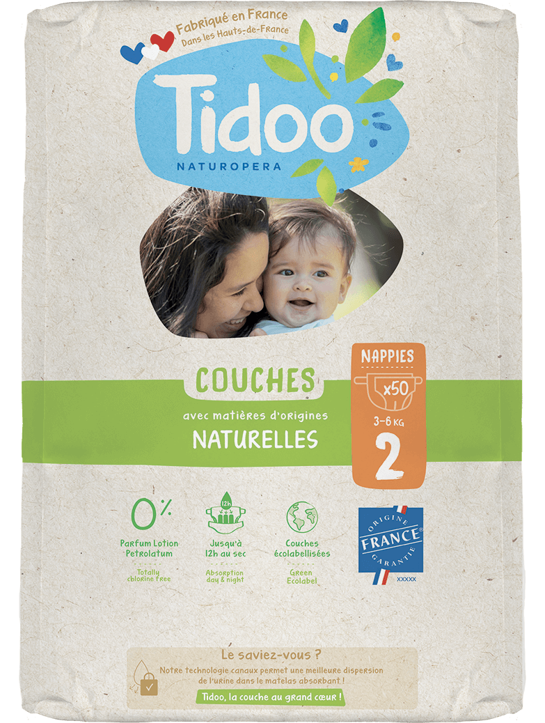 Tidoo Nature M2 Hypoallergene luiers 3-6kg 50stuks