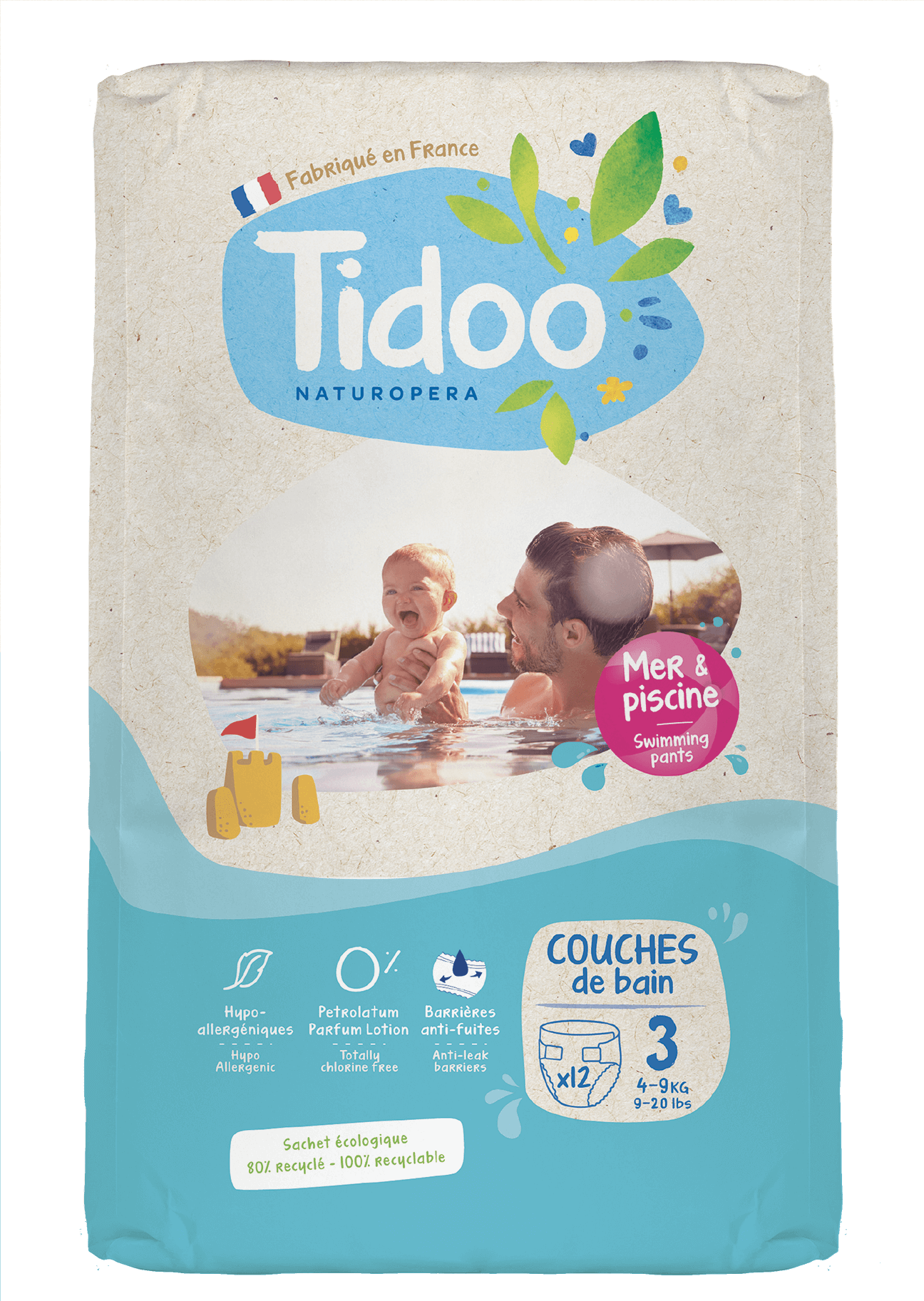 Tidoo Zwemluiers M3 hypoallergeen 4-9kg 12stuks