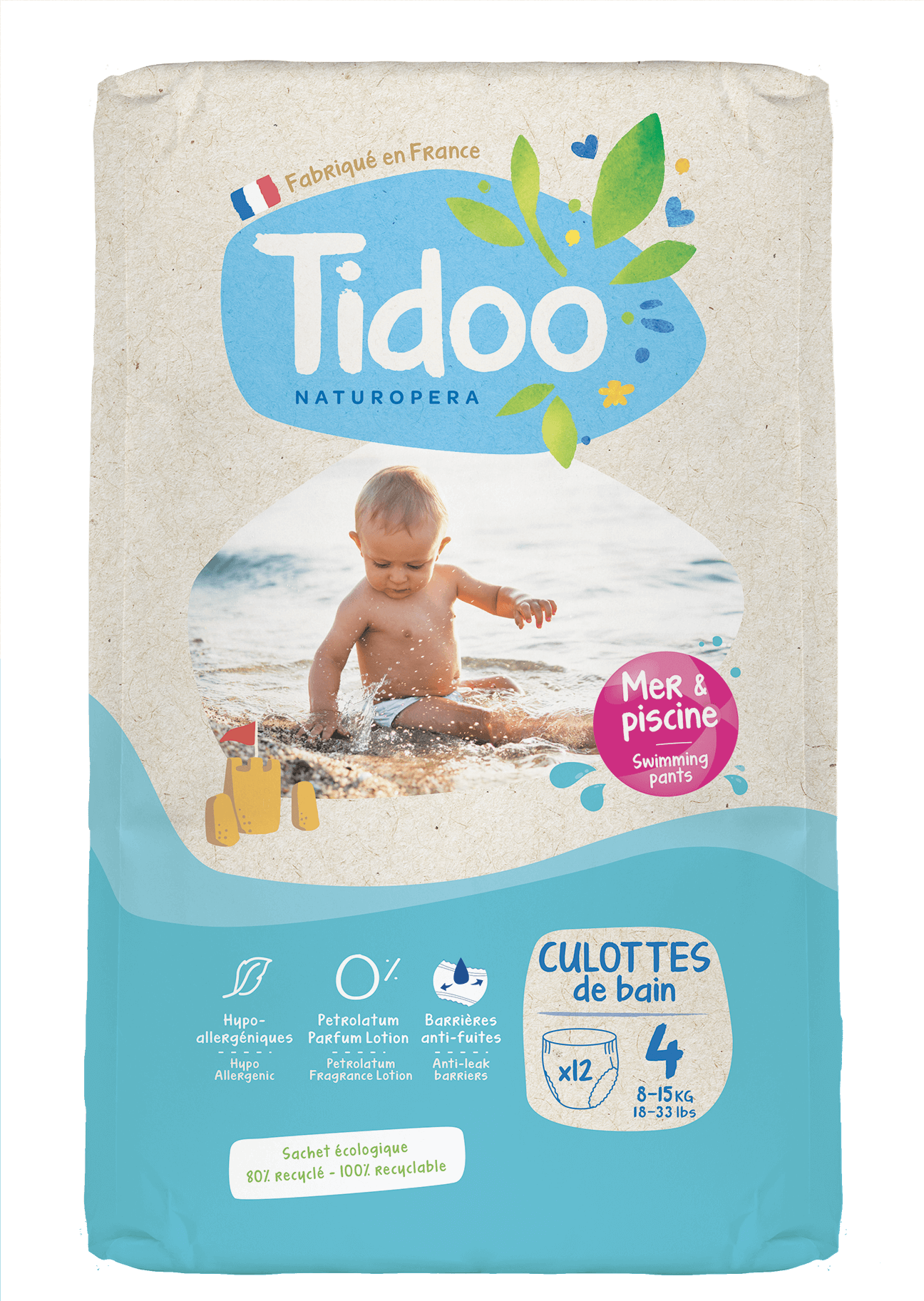 Tidoo Zwemluiers M4 hypoallergeen 4-15kg 12stuks