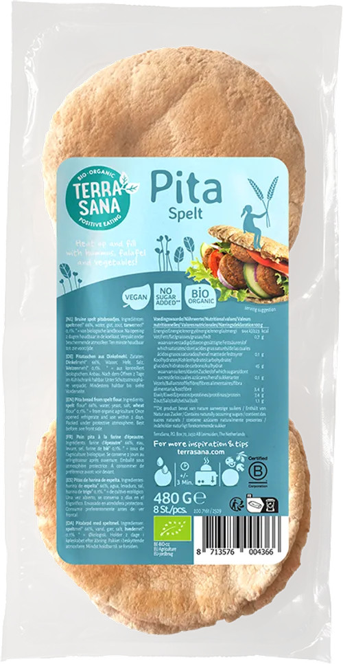 Terrasana Pitabroodjes spelt bio 480g