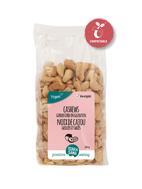 Terrasana Cashewnoten geroosterd met zout bio 250g