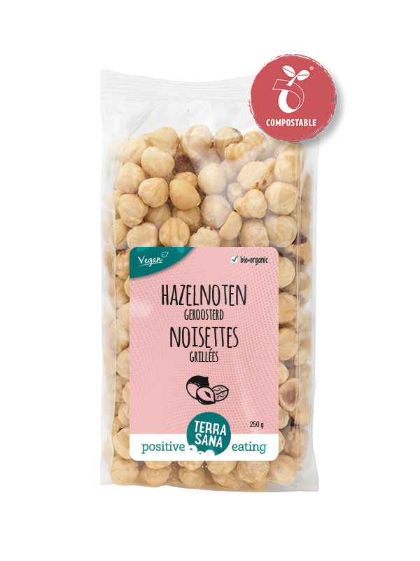 Terrasana Hazelnoten geroosterd wit bio 250g