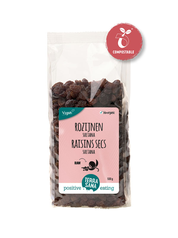Terrasana RAW Rozijnen sultana bio 500g
