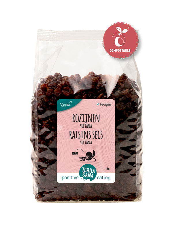 Terrasana RAW Rozijnen sultana voordeelpak bio 1kg